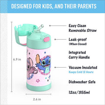 THERMOS FUNTAINER Water Bottle with Straw, 12oz, Stitch Image 2