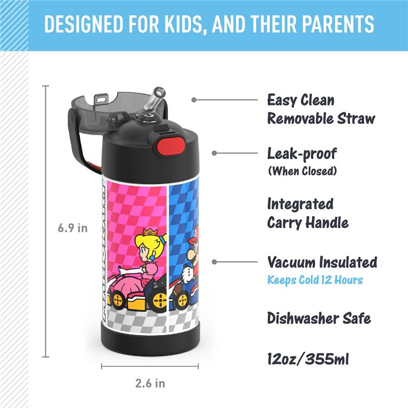 Thermos FUNtainer Stainless Steel Water Bottle 12 oz - Mario Image 2
