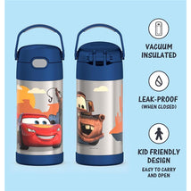THERMOS - Vacuum Insulated Stainless Steel 12oz Straw Bottle, Cars Image 3