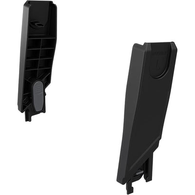 Thule Urban Glide 3 Double Car Seat Adapter for Maxi-Cosi in black, showing left and right adapter pieces for stroller attachment.