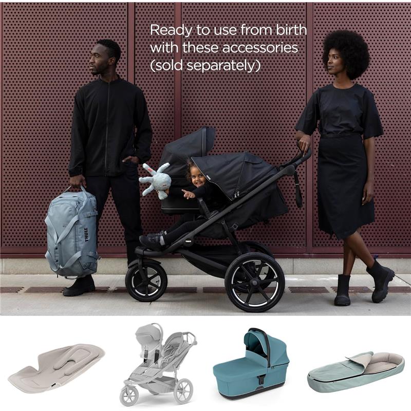 Thule - Urban Glide 3 Double Child All-Terrain Stroller, Black Image 2