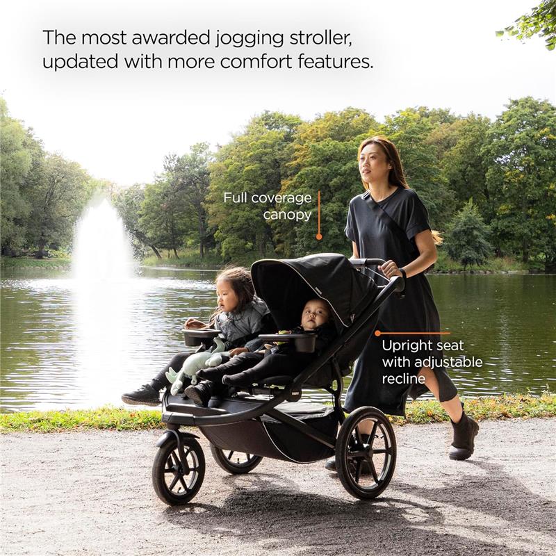 Thule - Urban Glide 3 Double Child All-Terrain Stroller, Black Image 6