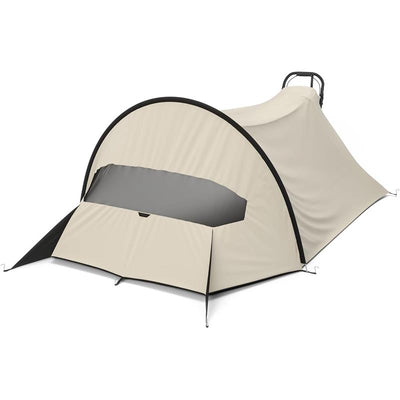 Thule Wind & Sun Tarp in beige, designed for Chariot Urban Glide 2, 3 & 4, featuring a large front opening and ventilation.