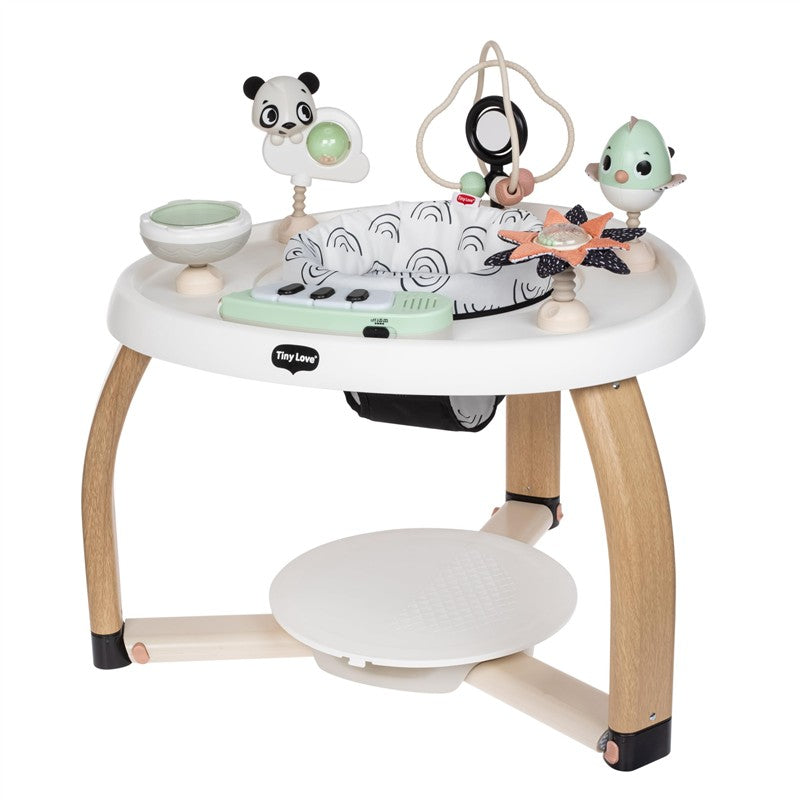Tiny Love 5-in-1 Here I Grow Stationary Activity Center – Black & White Décor Collection, Black & White Image 1