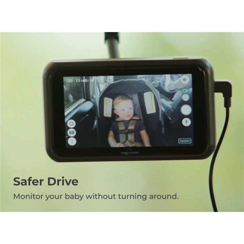 Tiny Traveler - Car Seat Baby Monitor - Classic - Black Image 3