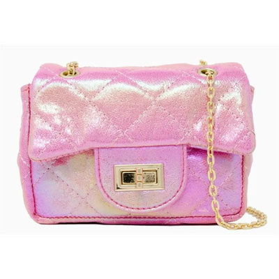 Tiny Treats - Classic Quilted Shiny Mini Bag, Pink Image 1