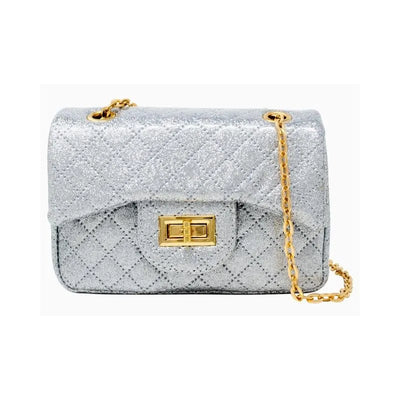 Tiny Treats - Classic Quilted Sparkle Mini Bag, Silver Image 1