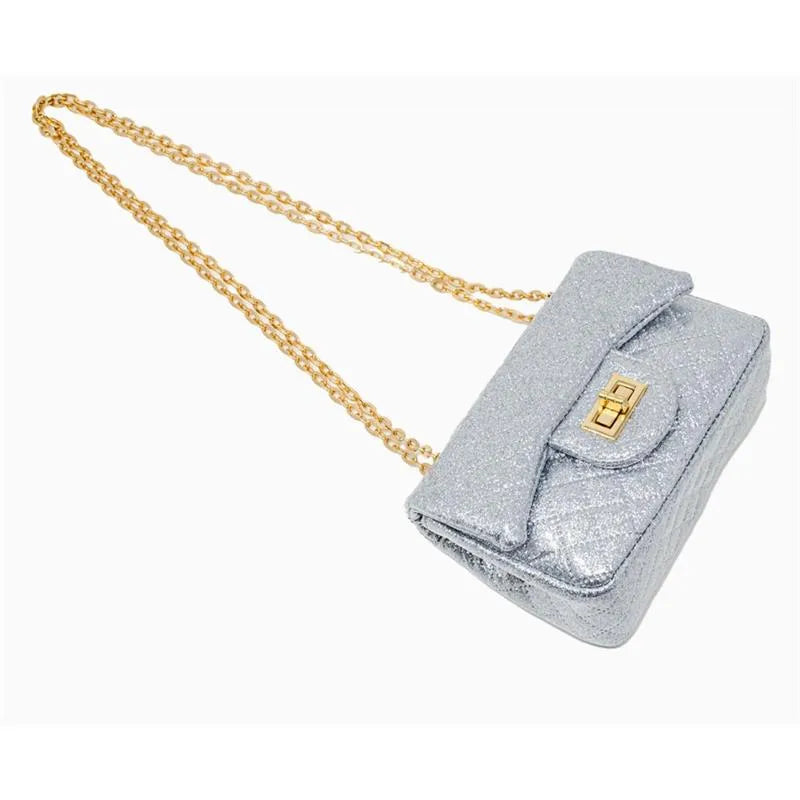 Tiny Treats - Classic Quilted Sparkle Mini Bag, Silver Image 3