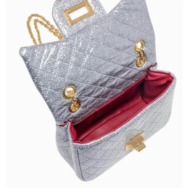 Tiny Treats - Classic Quilted Sparkle Mini Bag, Silver Image 4