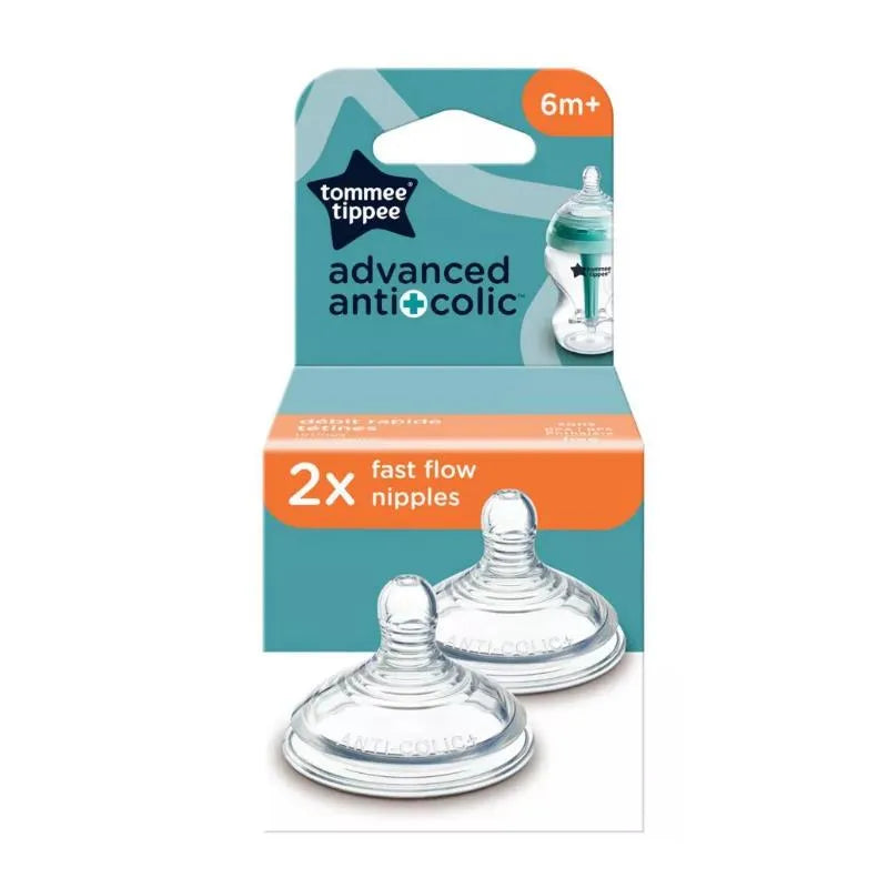 Tommee Tippee - 2Pk Advanced Anti-Colic Baby Bottle Nipples Fast Flow, 6M+ Image 4