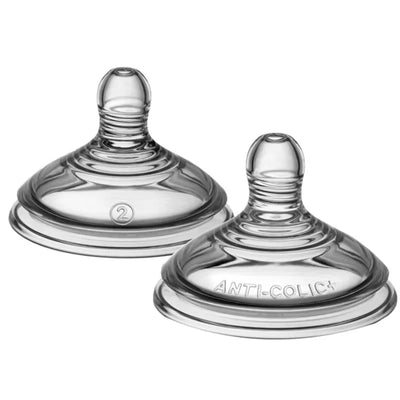 Tommee Tippee - 2Pk Advanced Anti-Colic Baby Bottle Nipples Medium Flow, 3M+ Image 1
