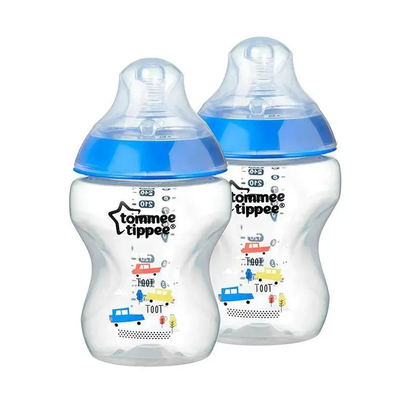 Tommee Tippee 2-Pack Closer To Nature 9oz Anti-Colic Newborn Baby Bottle - Blue Image 1