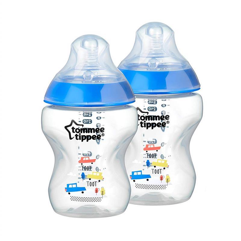 Tommee Tippee 2-Pack Closer To Nature 9oz Anti-Colic Newborn Baby Bottle - Blue Image 1