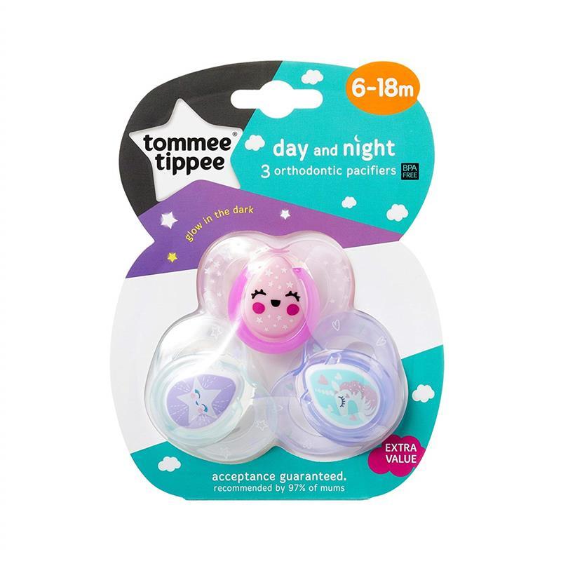 Tommee Tippee - 3Pk Closer To Nature Day And Night Glow-in-the-Dark Pacifiers 6-18M - Colors May Vary Image 8