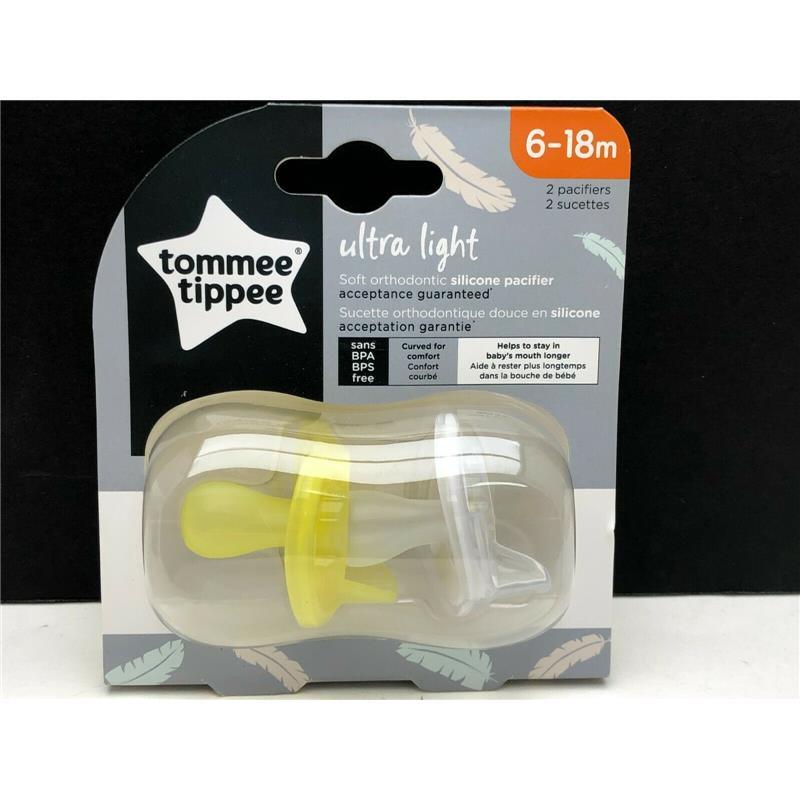 Tommee Tippee - Ultra Light Silicone Soother, 6/18 M, Yellow/White Image 1