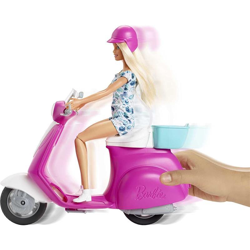 Tomy - Barbie Doll & Scooter Playset Image 4