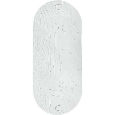 Boon GRIFFLE non-slip baby bathtub mat in gray with a textured topographic pattern