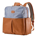 Tomy - Jj Cole Popperton Backpack Cognac Strip Diaper Bag Image 1