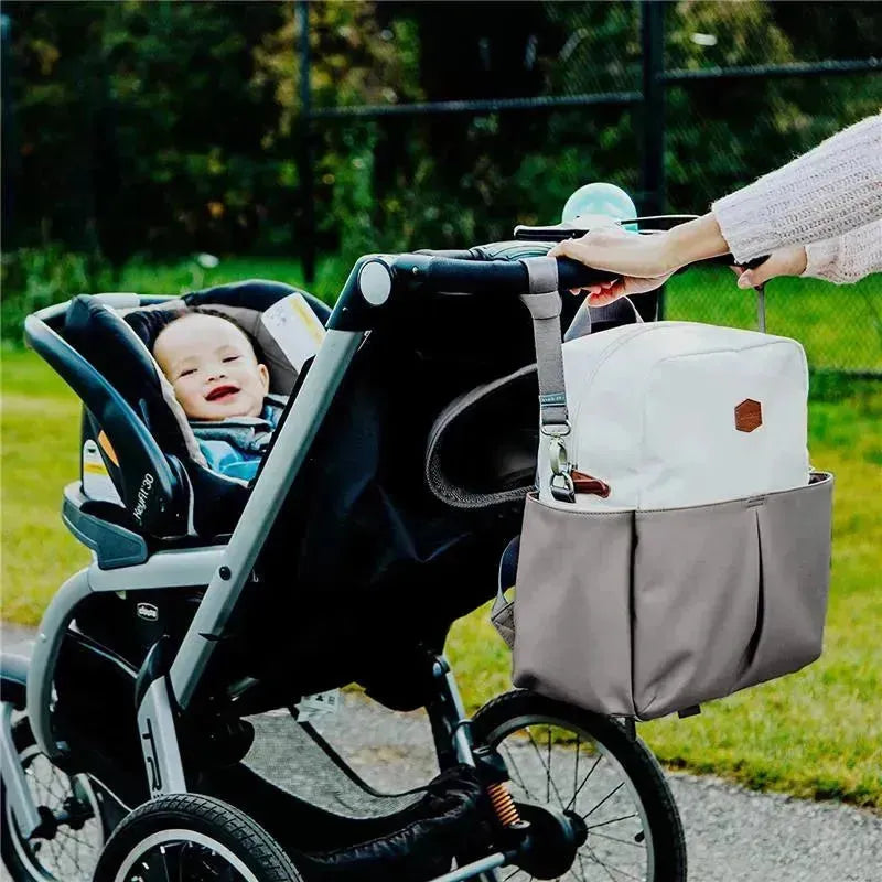 Tomy - Jj Cole Popperton Backpack Diaper Bag, Cream Mushroom Image 8