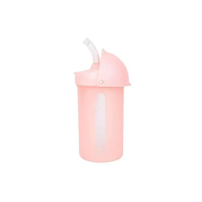 Tomy Swig Silicone Straw Cup in pink, featuring a flexible straw and a secure lid, suitable for children.