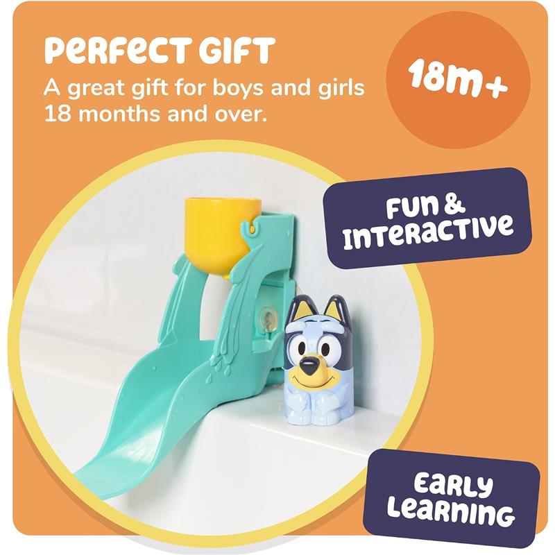 Toomies Bluey's Water Slide Bath Toy Playset