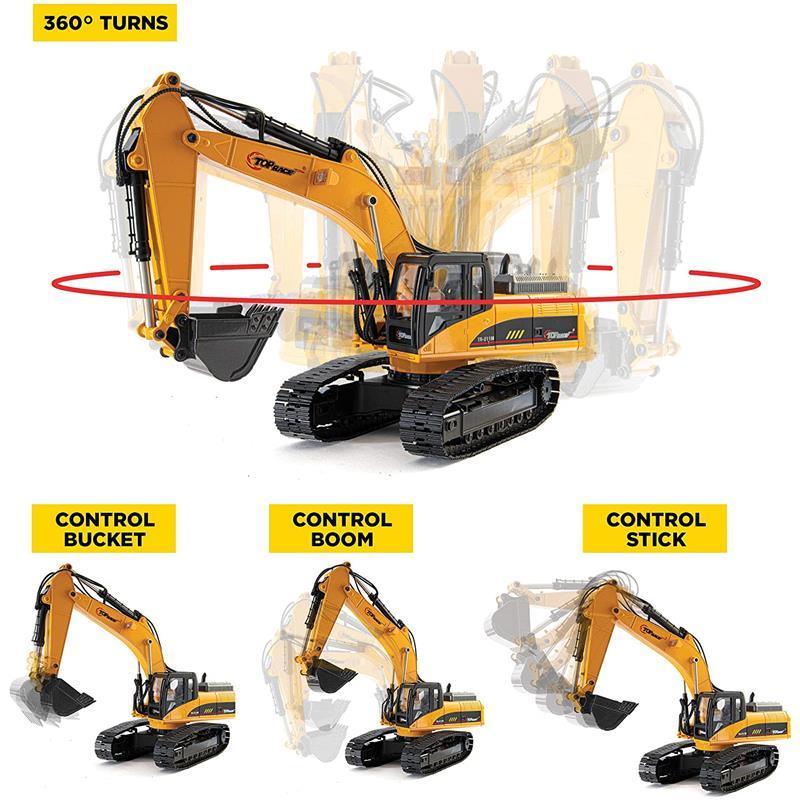 Top Race - Top Race 7 Channel Remote Control Excavator Tractor - Toddler toy Image 6