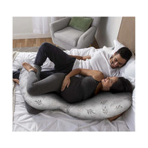 Boppy Total Body Pregnancy Pillow with Removable Pillow Cover- Gray Wispy Leaves Image 2