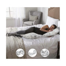 Total Body Pregnancy Pillow with Removable Pillow Cover- Gray Wispy Leaves Image 5