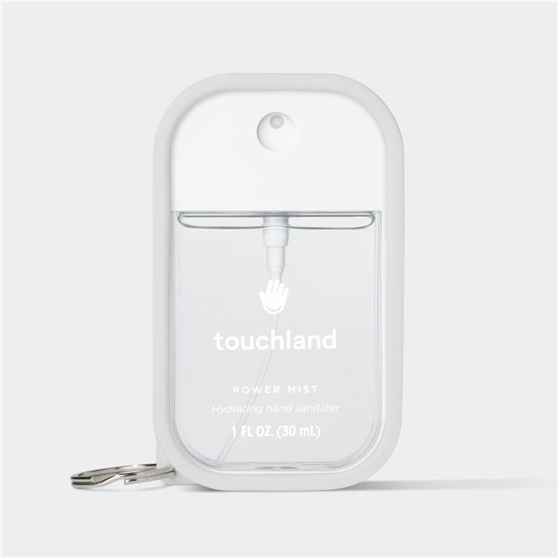 Touchland Hand Sanitizer Mist Case, Silicone Case with Keyring, Icy White Image 3