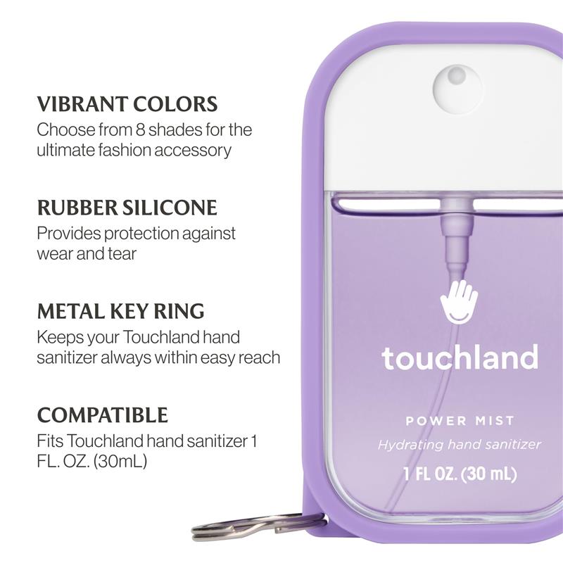 Touchland Hand Sanitizer Mist Case, Silicone Case with Keyring, Purple Haze Image 5