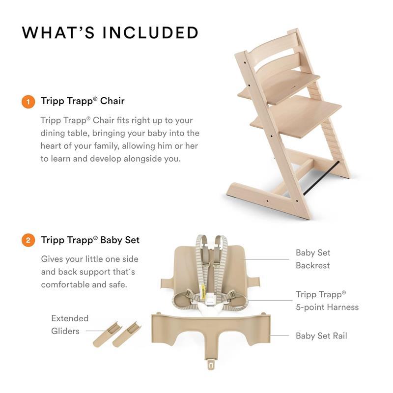 Stokke - Tripp Trapp High Chair Bundle, Wheat Cream Cushion & Black Tray Image 3