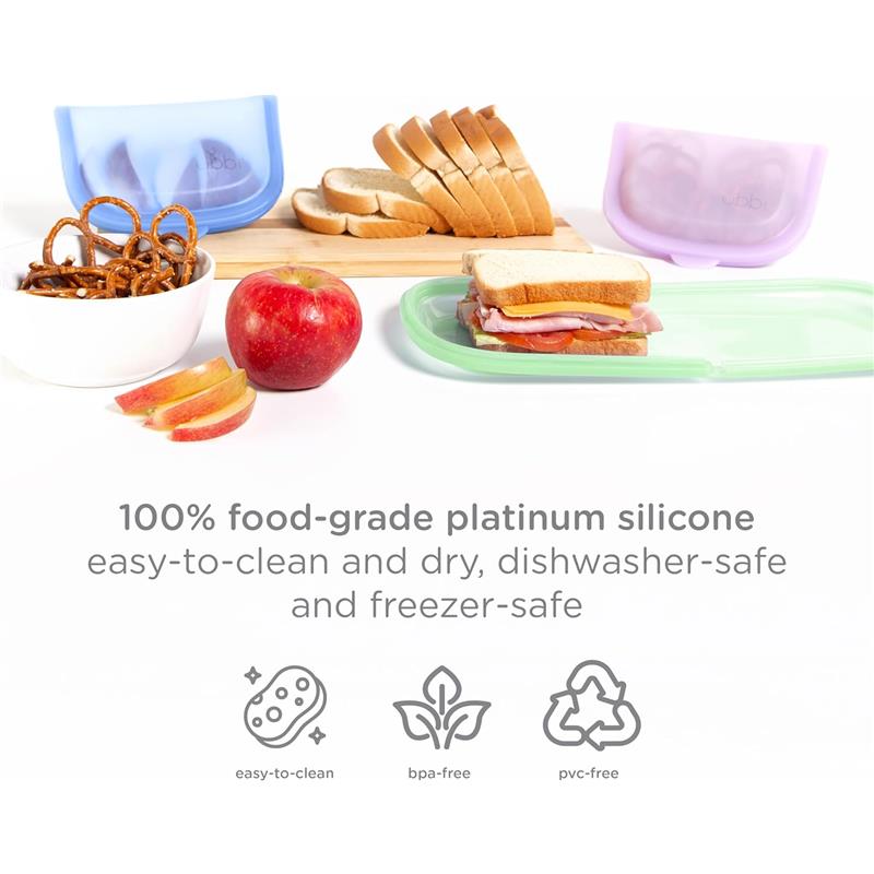 Ubbi 1Pk Platemate Reusable Silicone Storage Bag Image 2