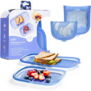 Ubbi 2Pk Platemate Reusable Silicone Storage Bag, Polaris Blue Image 1