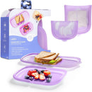 Ubbi 2Pk Platemate Reusable Silicone Storage Bag, Smoothie Purple Image 1