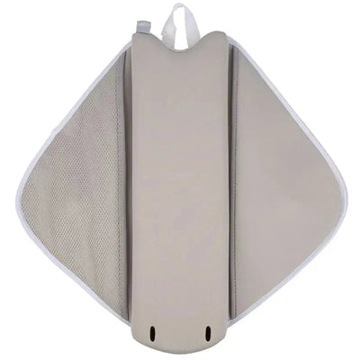 Cushioned elbow rest in gray stingray texture, featuring a supportive center and mesh side panels for ventilation.