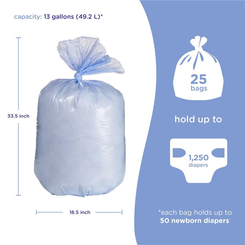 Ubbi - Diaper Pail Plastic Bags, Disposable Baby Waste Bags, Single Pack, 25 Count, 13-Gallon Bags Image 5