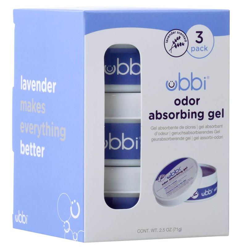 Ubbi - Lavender Scented Absorbing Gel Value Pack - 3 Count Diaper Pail Odor Control Image 5
