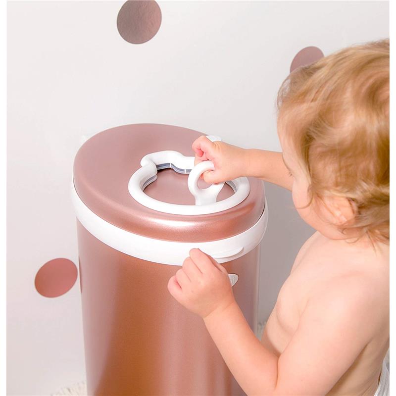 Ubbi Limited Edition Diaper Pail, Rose Gold Image 6