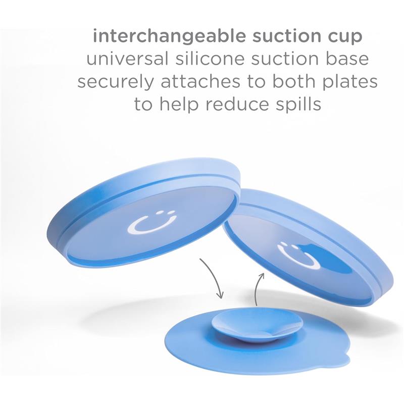 Ubbi - Plate Set with Interchangeable Suction Base for Babies and Toddlers, 2 Pack, Polaris Blue Image 4
