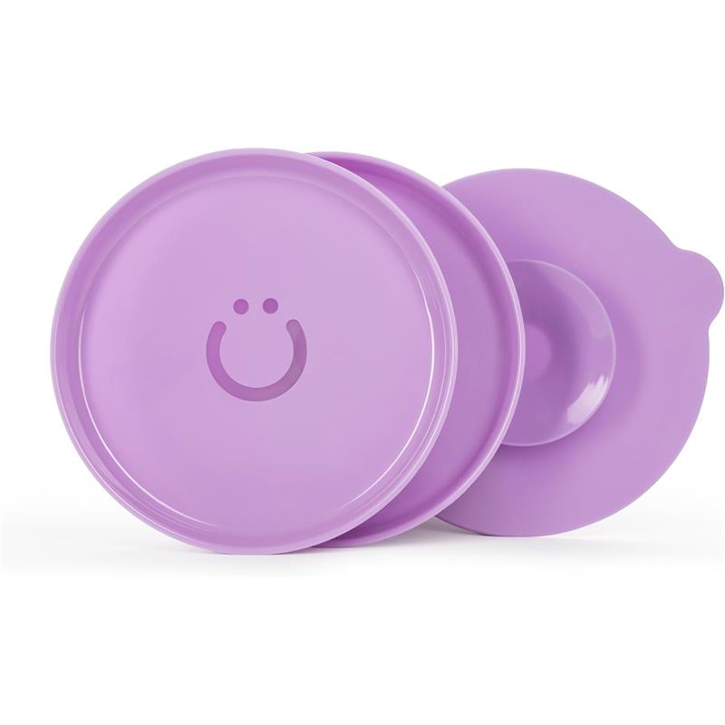 Ubbi - Plate Set with Interchangeable Suction Base for Babies and Toddlers, 2 Pack, Smoothie Purple Image 1