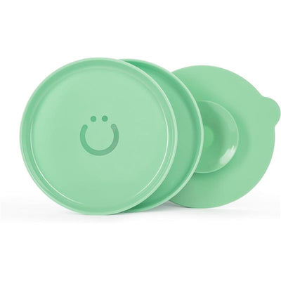 Ubbi - Plate Set with Interchangeable Suction Base for Babies and Toddlers, 2 Pack, Sugar Snap Green Image 1