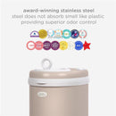 Ubbi - Stainless Steel Diaper Pail, Odor Locking, No Special Bag Required, Taupe Image 5