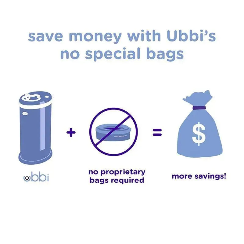 Ubbi - Steel Odor Locking Diaper Pail, Cloud Blue Image 6