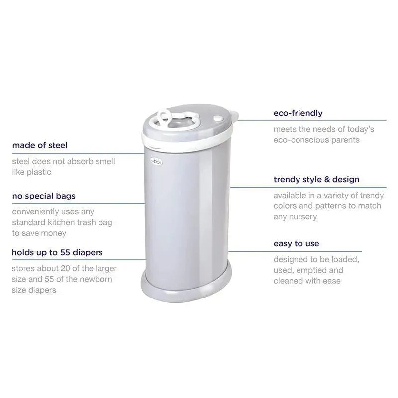 Ubbi - Steel Odor Locking Diaper Pail, Cloud Blue Image 7