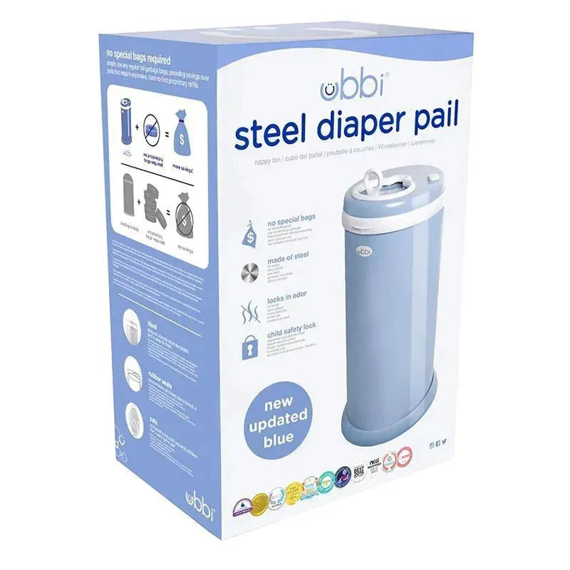 Ubbi - Steel Odor Locking Diaper Pail, Cloud Blue Image 3