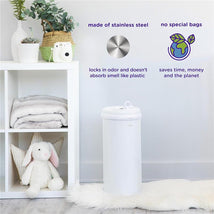 Ubbi - Steel Diaper Pail, Odor Locking, No Special Bag Required, Marble Image 2