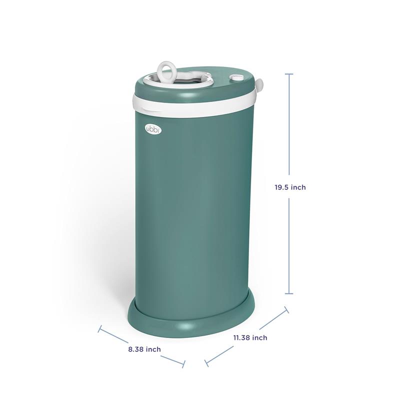 Ubbi - Steel Diaper Pail, Odor Locking, No Special Bag Required, Open Water Image 4