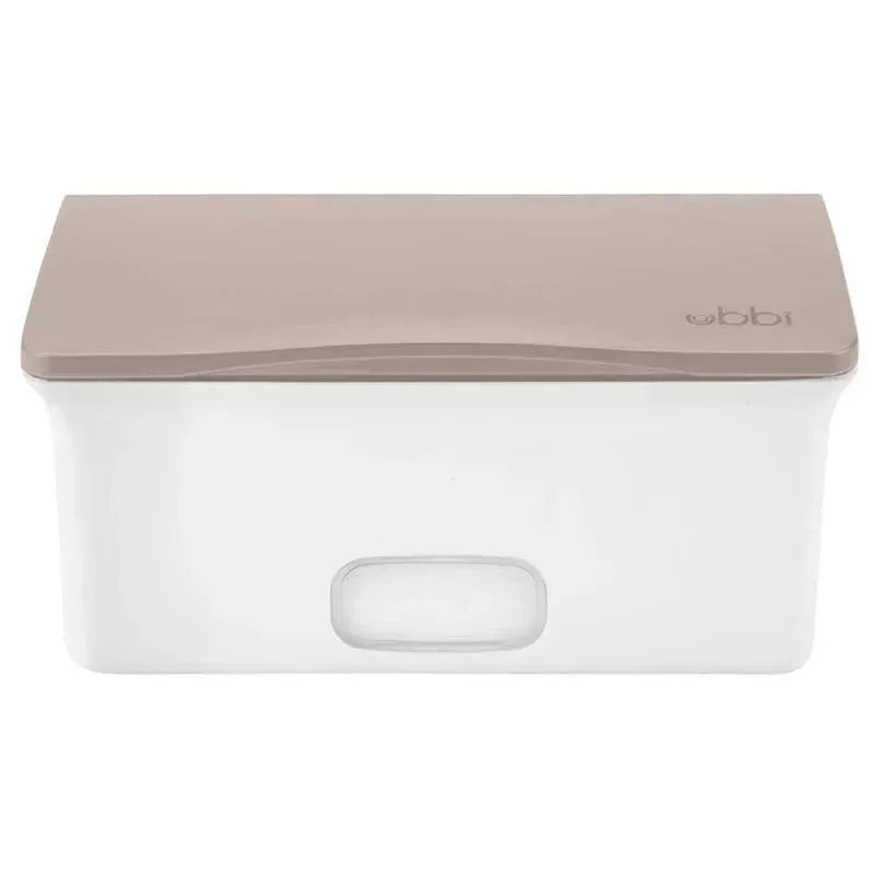 Ubbi - Wipes Dispenser with Weighted Plate and Secure Seal, Taupe Image 1