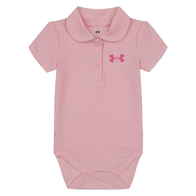 Under Armour - Baby Girl Logo Polo Bodysuit, Pink Sugar Image 1
