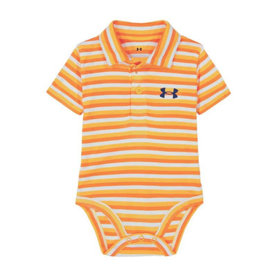 Under Armour Kids - Boy Short Sleeve Stripe Polo Bodysuit, Orange Shock Image 1